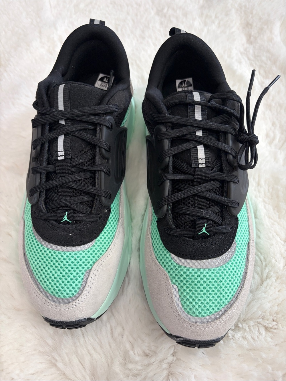 Jordan Mint Green and Black Casual ,Big Kids,Boys Size 7Y,Sneakers